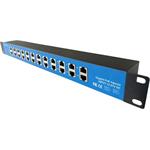 12-port pasívny gigabit PoE panel, 19" kovový