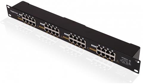 16-port pasívny gigabit PoE panel, 19" kovový