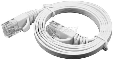 DATAWAY patch kábel plochý CAT6A, UTP PVC, 10m, biely