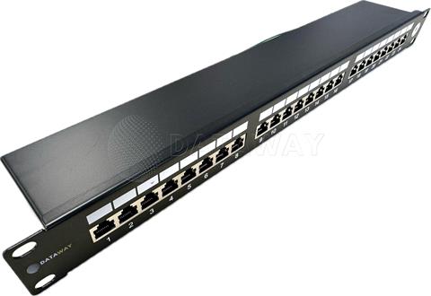 DATAWAY Patch panel 19" 24x RJ45, CAT6A, STP s vyväzovacou lištou