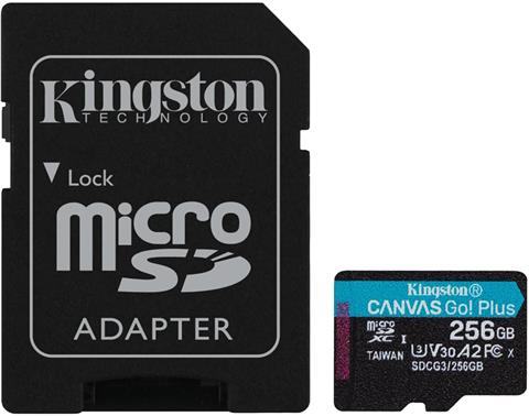 Kingston 256GB Kingston Canvas Go Plus A2/micro SDXC/170MBps/UHS-I U3 / Class 10/+ Adaptér