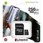 Kingston 256GB Kingston CANVAS SELECT PLUS/micro SDXC/100MBps/UHS-I U3 / Class 10/+ Adaptér