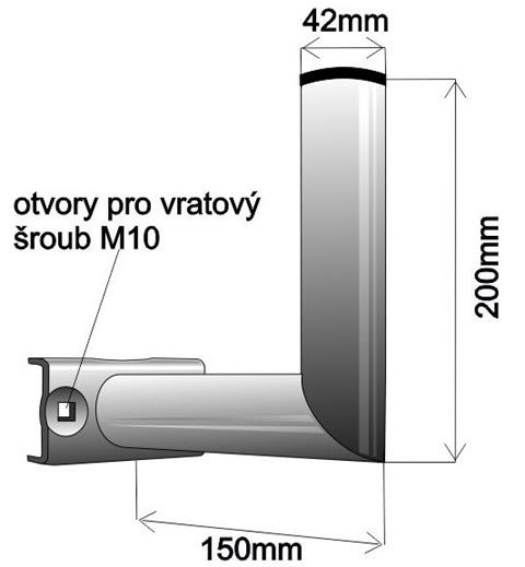 Konzola PK15S42, na stožiar, 150mm, 42mm, strmeň