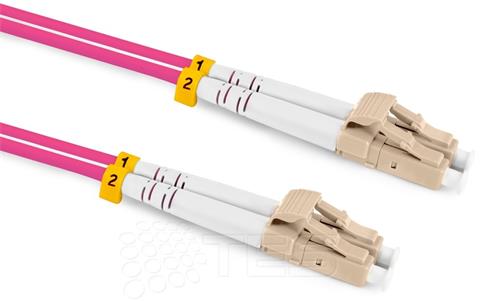 Optický patchcord LC/PC - LC/PC 15m duplex, MM, 50/125, OM4