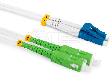 Optický patchcord SC/APC - LC/PC 0,5m duplex, SM, G657A2