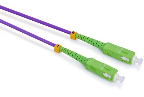 Optický patchcord SC/APC - SC/APC 0,5m simplex, SM, G657B3, fialový