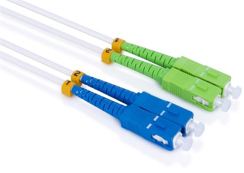 Optický patchcord SC/APC - SC/PC 0,5m duplex, SM, G657A2