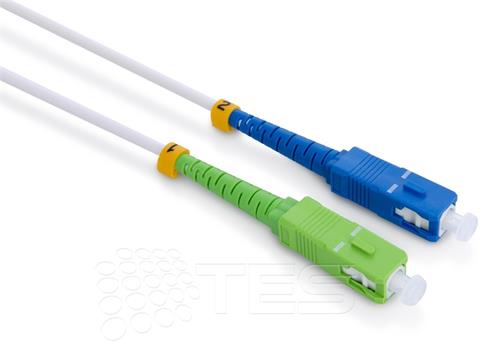 Optický patchcord SC/APC - SC/PC 0,5m simplex, SM, G657A2