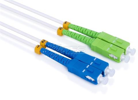 Optický patchcord SC/APC - SC/PC 2m duplex, SM, G657A2