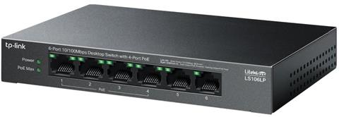 TP-LINK LS106LP PoE switch, 6x10/100 (4xPoE)