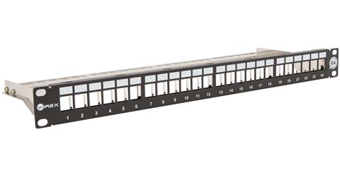 WIREX Patch panel 24x keystone, CAT6A modulárny, 1U